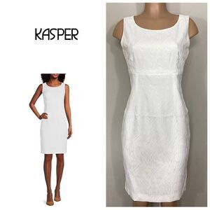 New. Kasper empire waist white dress. Size 6. Retail $99